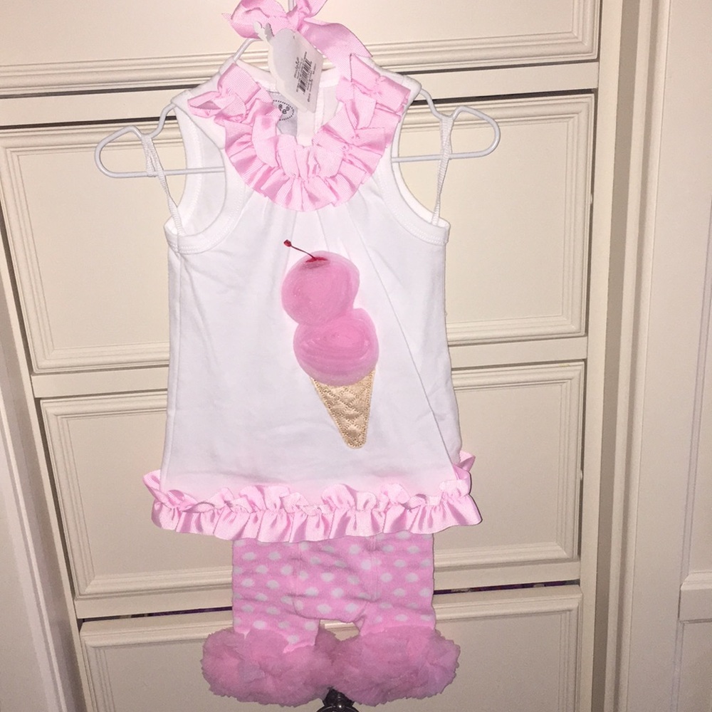 Boutique baby girl leggings and tunic set